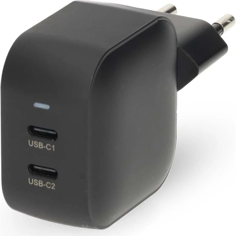 Nedis Vægoplader 45 W GaN PD3.0 2x USB-C Sort