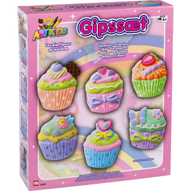 Artkids Gipsesæt Cupcake – Dekorér og hæng op med magnet