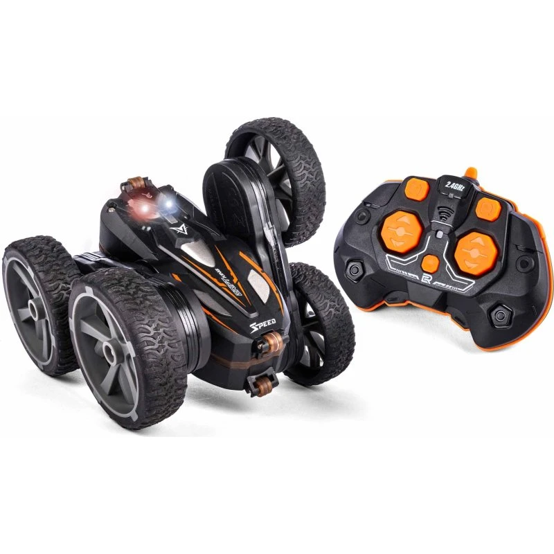 Actionfyldt R/C flip stunt bil med lys – 2,4 GHz, 8 km/t