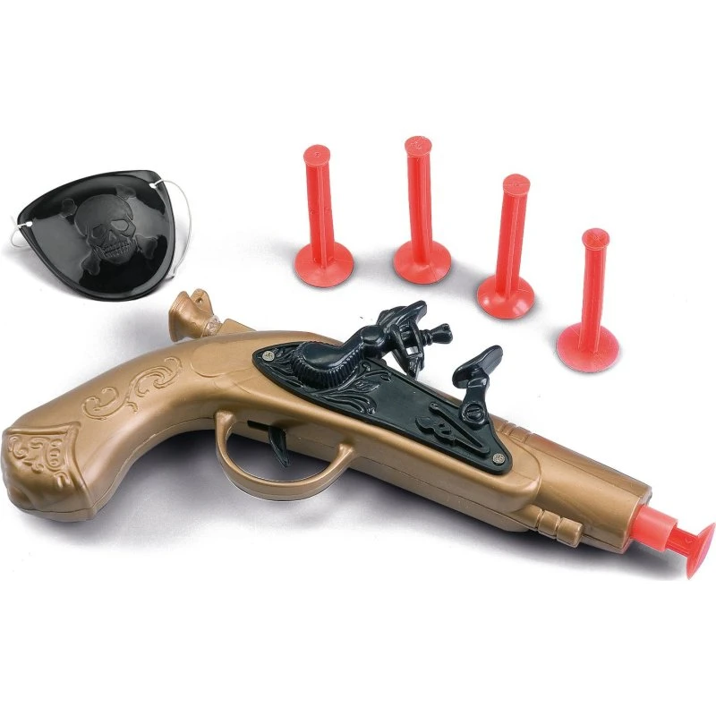 VN Toys Pirat Pistol Sæt med 5 Skumpile og Øjeklap - Sort