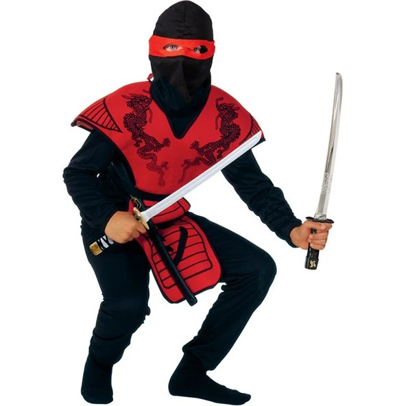 Rio Rød Ninja Kostume 160 cm