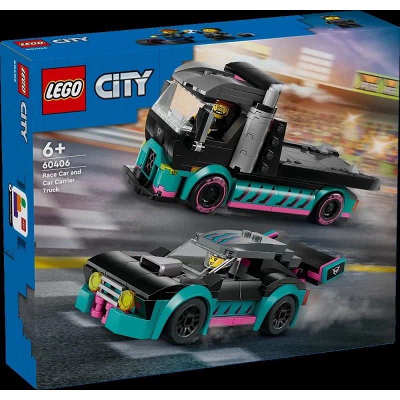 LEGO City Racerbil og Biltransporter 60406 – 328 dele
