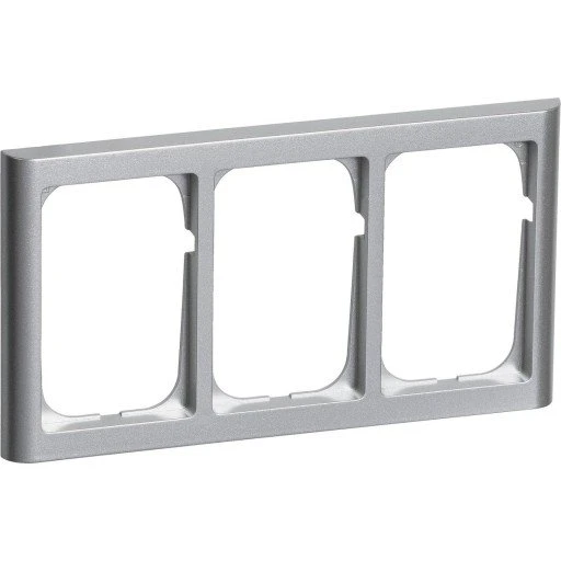 LK Fuga Softline 63 ramme, 3x1,5 modul, stålmetallic
