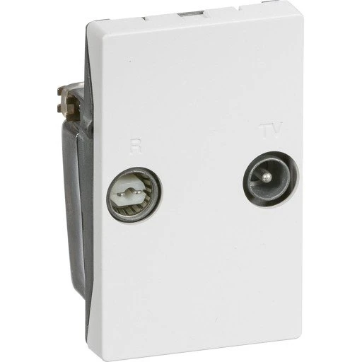 LK Fuga TV & R sløjfedåse TD212D 2 stik, 1,5 modul, hvid