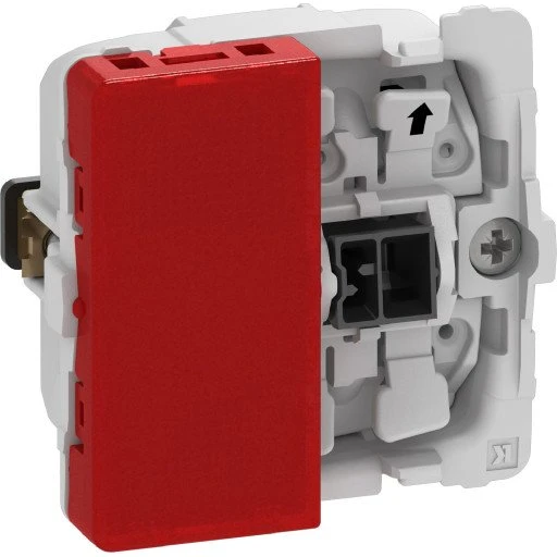 LK Fuga 1-pol afbryder med rød LED, 16A, ½ modul