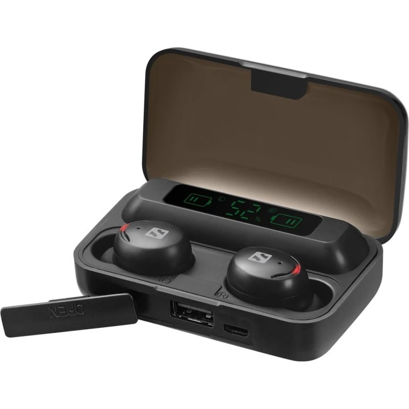 Sandberg Bluetooth Earbuds + Powerbank, Sort