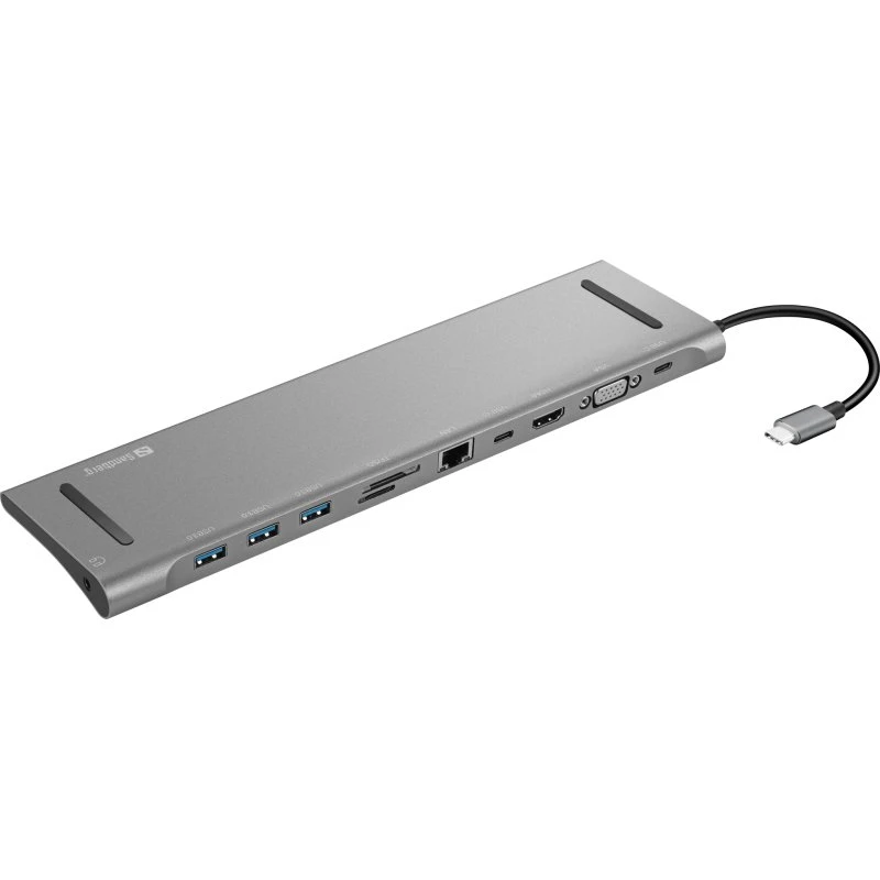 Sandberg USB-C 10-in-1 Dockingstation - Grå