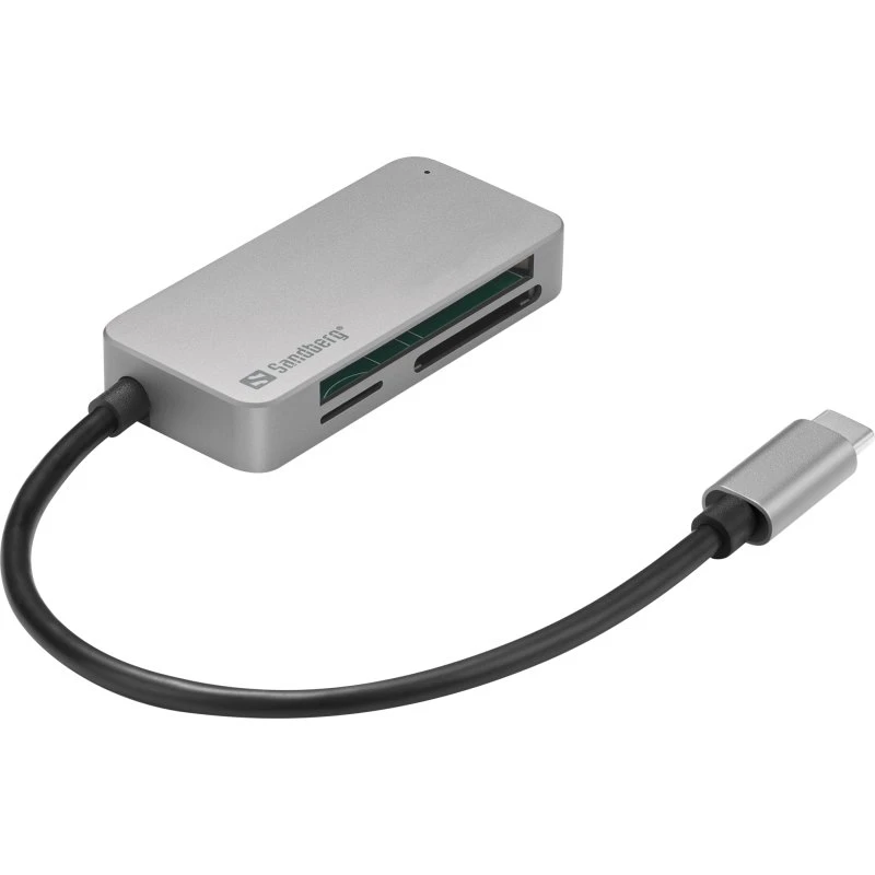 Sandberg USB-C Multi Card Reader Pro, Grå