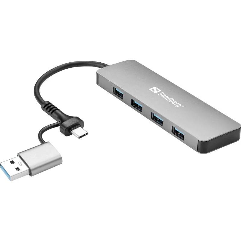Sandberg 4-Port USB 3.0 Hub - Sølv