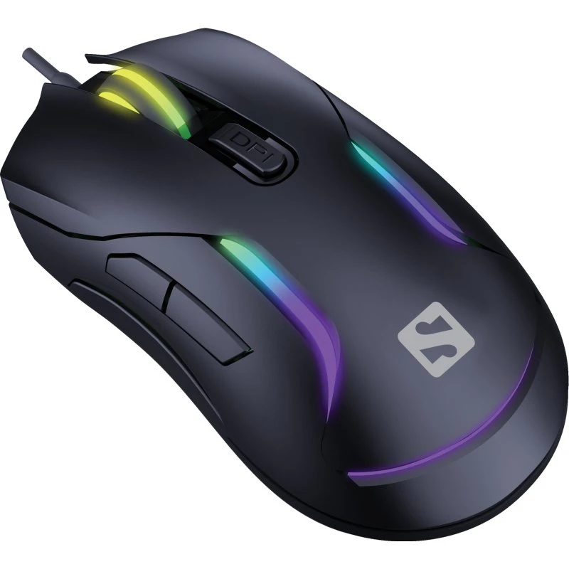 Sandberg LightFlow 6D Gaming Mus - Optisk - 6 Knapper - Sort
