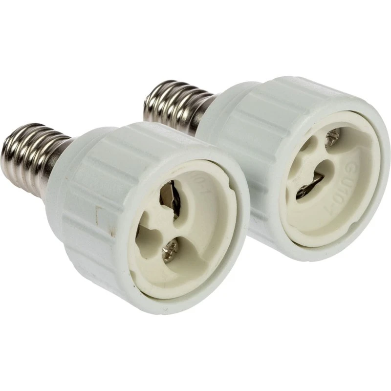 Nordic Quality Power GU10 Adapter til E14, 2-Pack