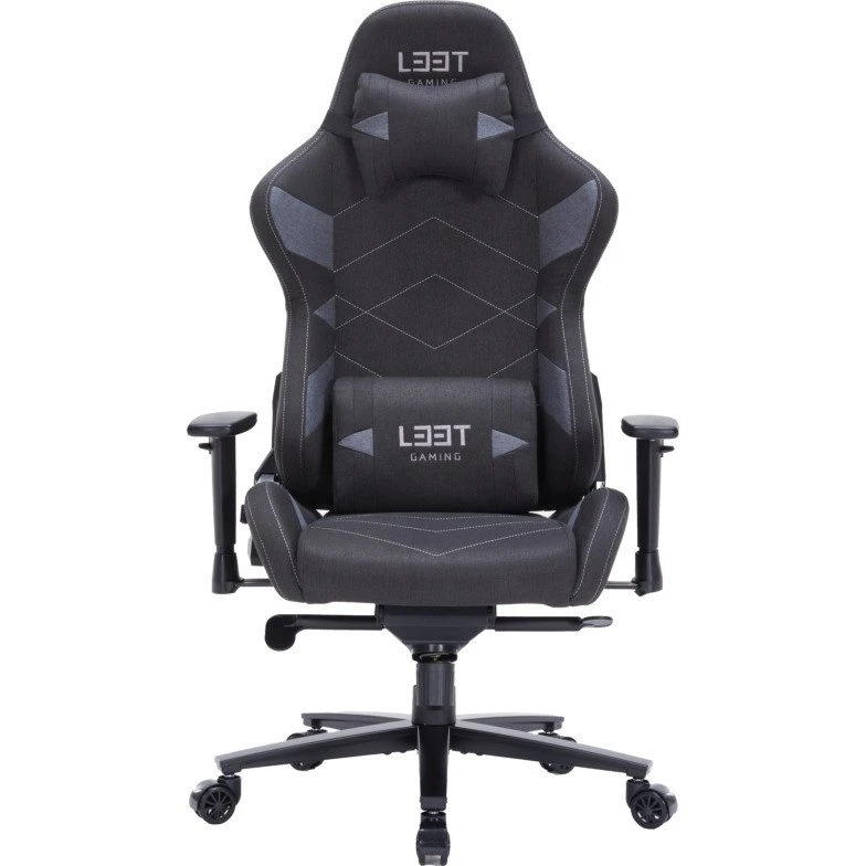 L33T Elite V4 Gamingstol (Blødt kanvas, Mørkegrå)
