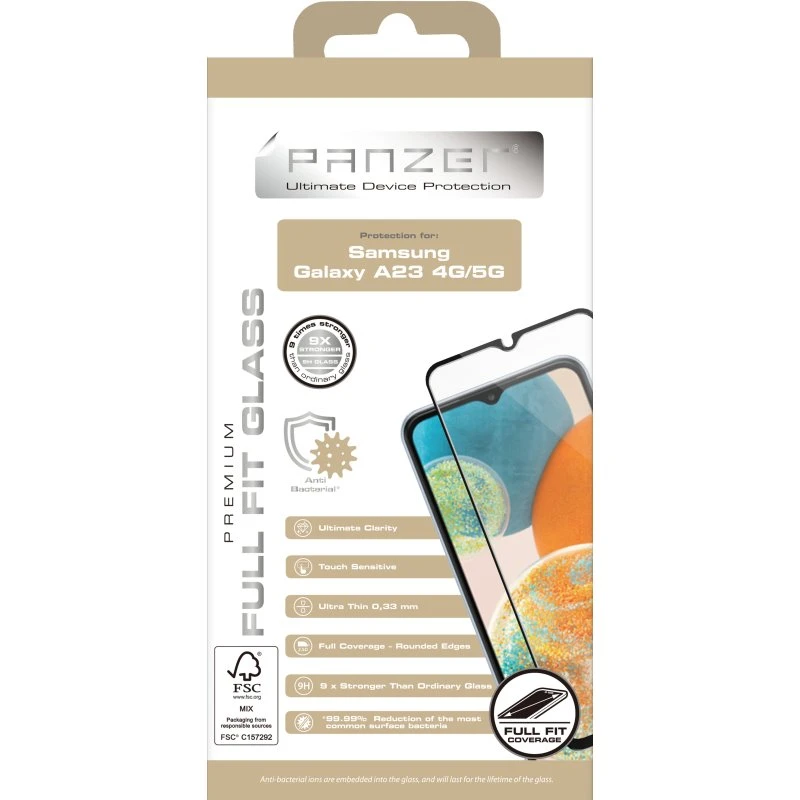 Samsung Galaxy A23 4G/5G Full-Fit Glas Sort