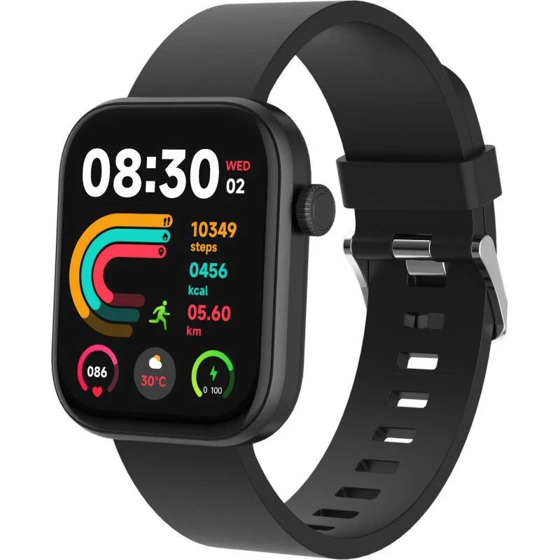 Denver SWC-185B Bluetooth AMOLED Smart Watch, Sort