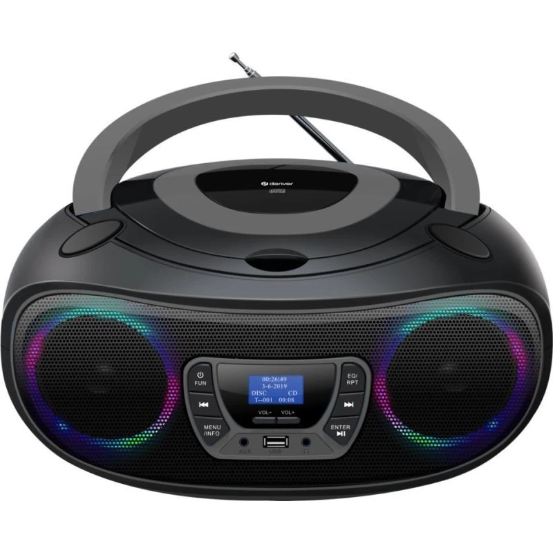 Denver TDB-212GR Bærbar CD-afspiller med Bluetooth, grå