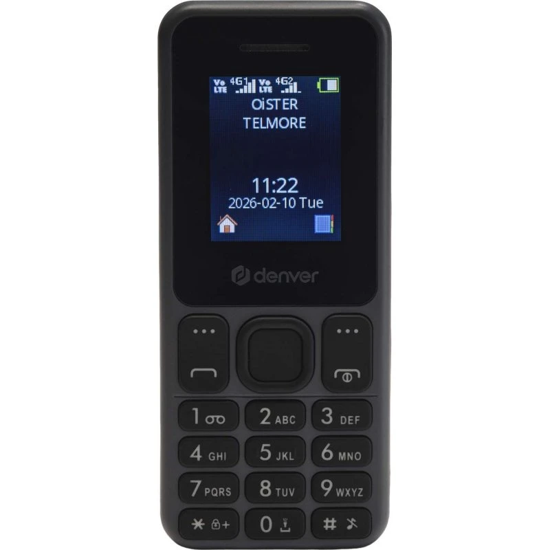 Denver FAS-1880L 4G Dual SIM, 1,77" TFT-skærm, lang batterilevetid