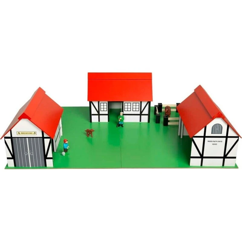 Krea Gård 60x60 cm – Legetøjsbondegård med tag, dyr og traktor