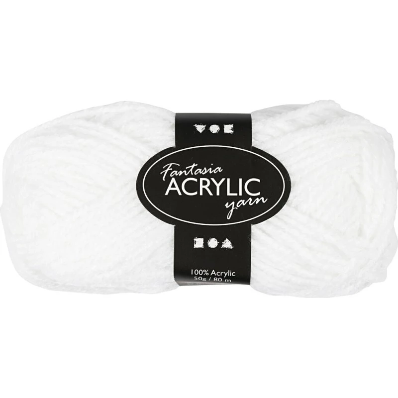 Creativ Company Fantasia Akrylgarn Hvid 50g 80m
