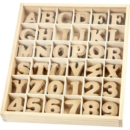 Creativ Company Bogstaver og Tal, 288 stk., MDF, H: 4 cm