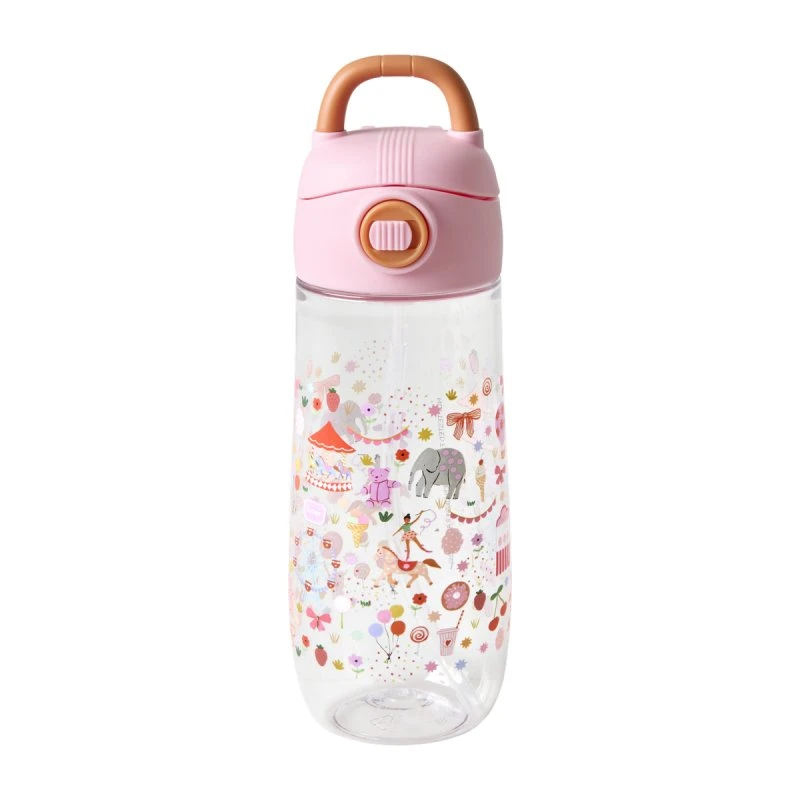 Rice Fair Print Børnedrikkedunk, 550 ml, Rosa