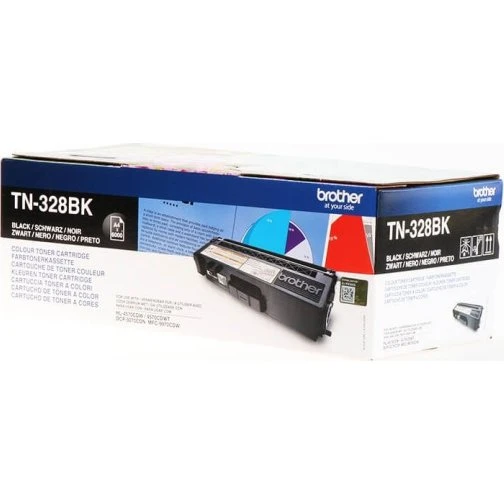 Brother TN328BK Sort Toner, 6000 sider