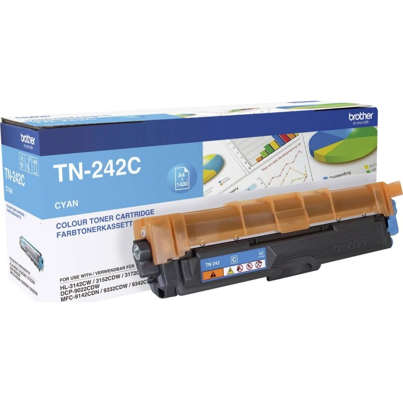 Brother TN242C Cyan Toner, 1400 sider