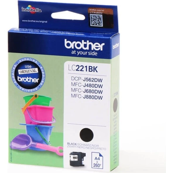 Brother LC221BK Sort Blækpatron, 1 stk