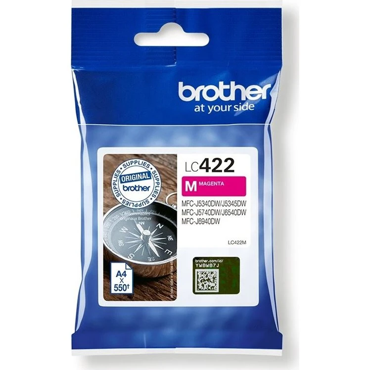Brother LC 422M Magenta 550 sider - Original Blækpatron