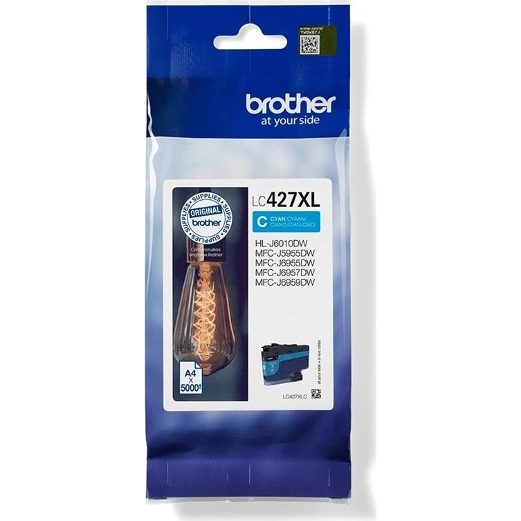 Brother LC427XLC Cyan Høj Kapacitet, op til 5.000 sider