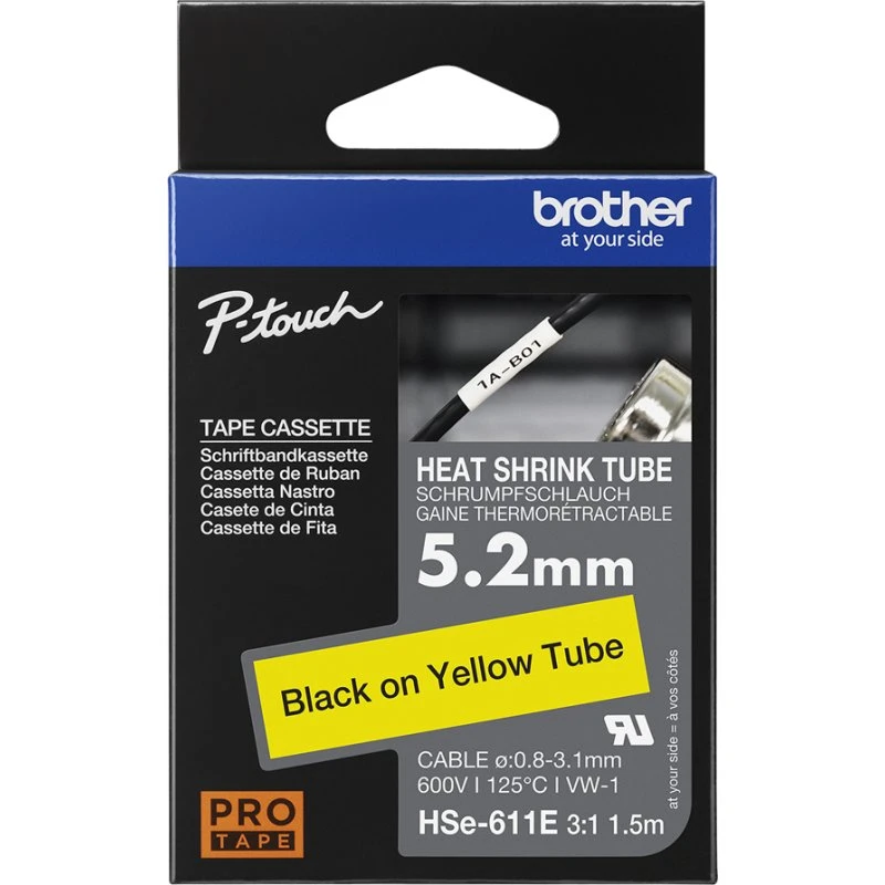 Brother HSe-611E Varmekrymperørtape 5,2mm x 1,5m