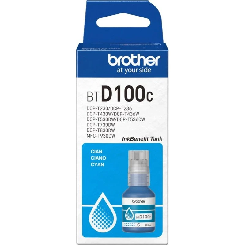 Brother BTD100C Cyan Blækflaske 48,8 ml Original