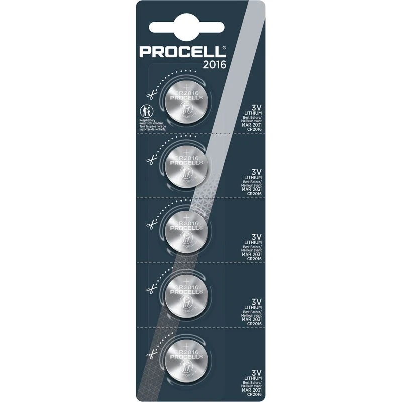 Procell CR2016 Lithium 3V 5 stk.