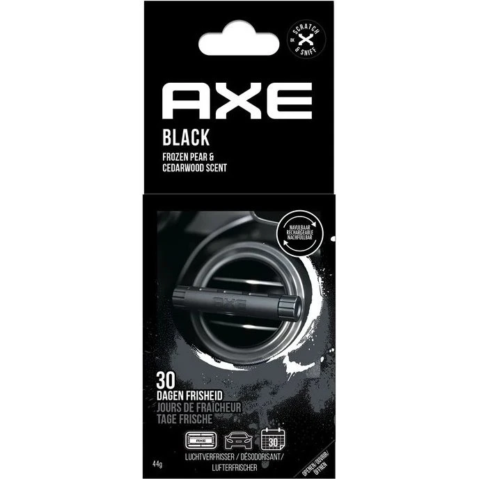 AXE Black Luftfrisker Aluminium Holder + 2 Sticks (Til bil)