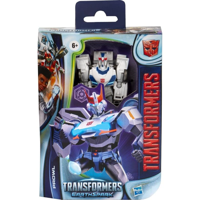 Transformers EarthSpark Deluxe Class Prowl, robot til køretøj, 12 trin