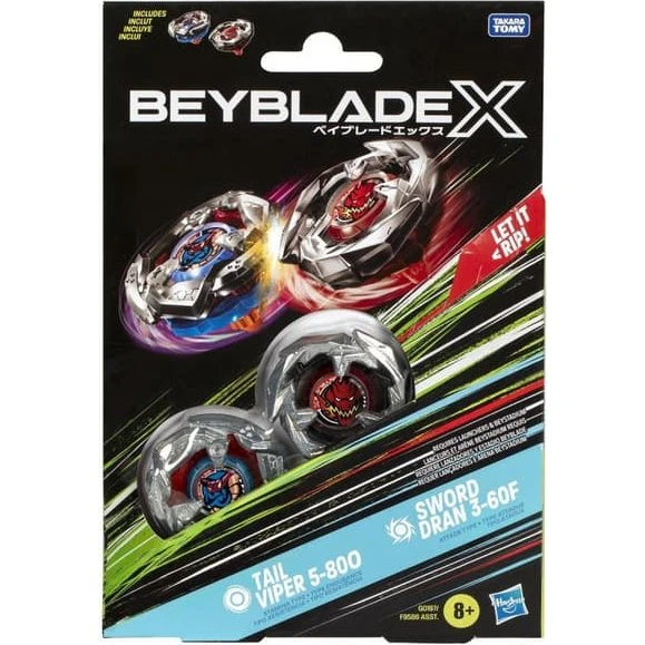 Beyblade X Tail Viper 5-80O & Sword Dran 3-60F Dual Pack