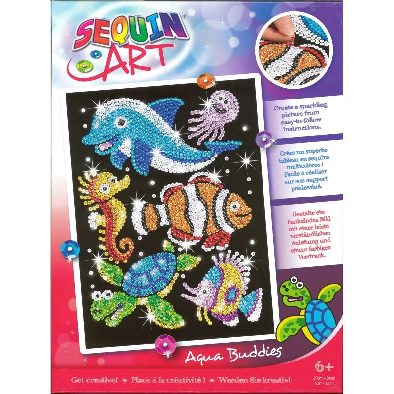 Sequin Art Aqua Buddies Sealife, 25x34 cm