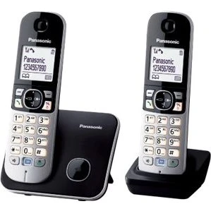 Panasonic KX-TG6812 Trådløs Telefon Sort med Ekstra Rør
