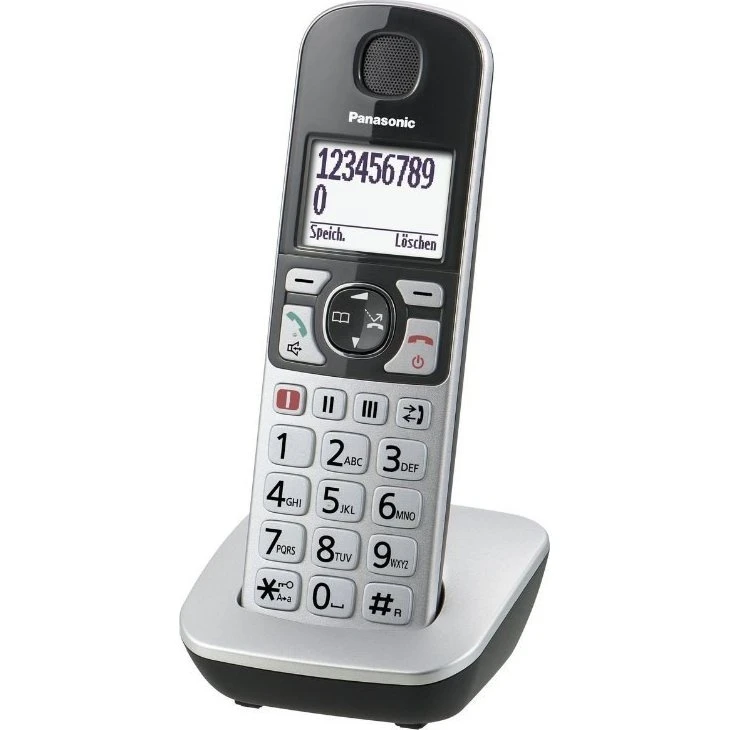 Panasonic KX-TGE510GS Trådløs Telefon – Stor knap, LED-belysning, Sort/Sølv