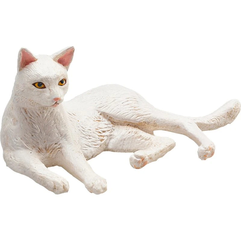 Mojo Liggende Kat Legetøjsfigur - Hvid - 3+ år
