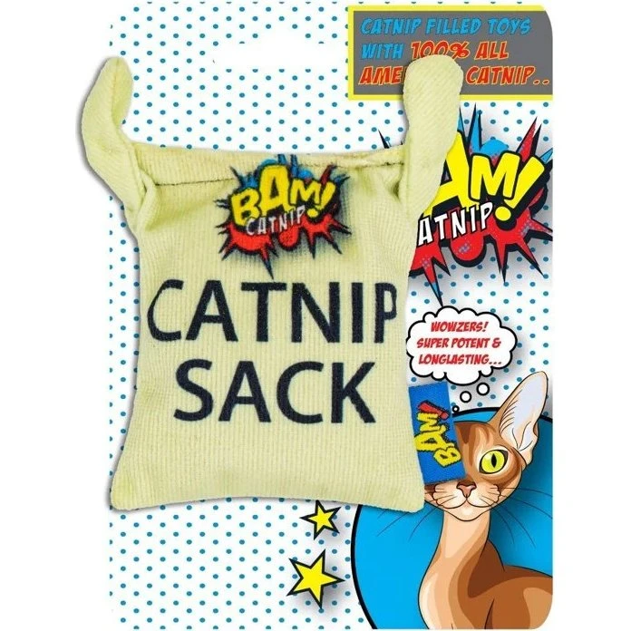 BAM Legetøjssæk med Katteurt, 10 cm, Gul