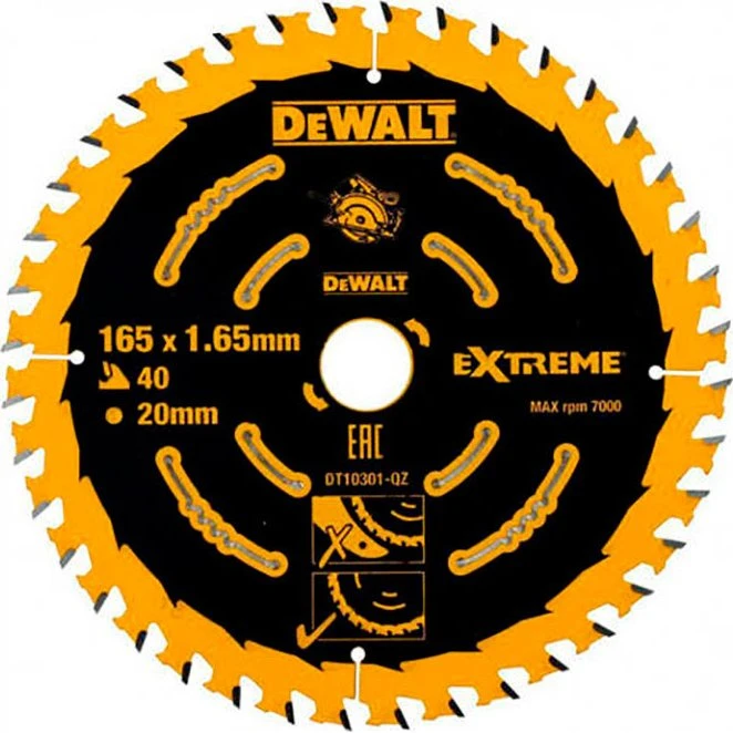 DeWALT Extreme 165 mm Rundsavsklinge 40T