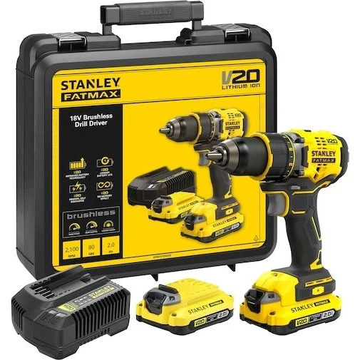 Stanley SFMCD720D2K 18V Akkuboremaskine med 2x2Ah Batteri
