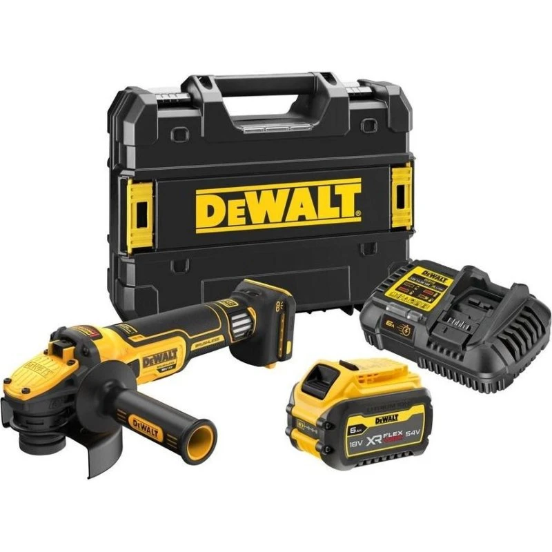 DeWALT DCG409VST1-QW 18V XR FLEXVOLT Vinkelsliber Sæt med Batteri, Lader og Kuffert