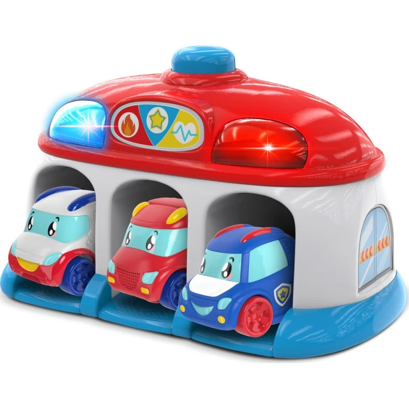 Tiny Teamsterz Garage med 3 Soft Touch Biler