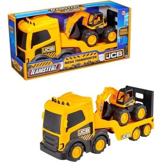 Teamsterz JCB Tough Trucks Mega Transporter med 18 cm gravemaskine
