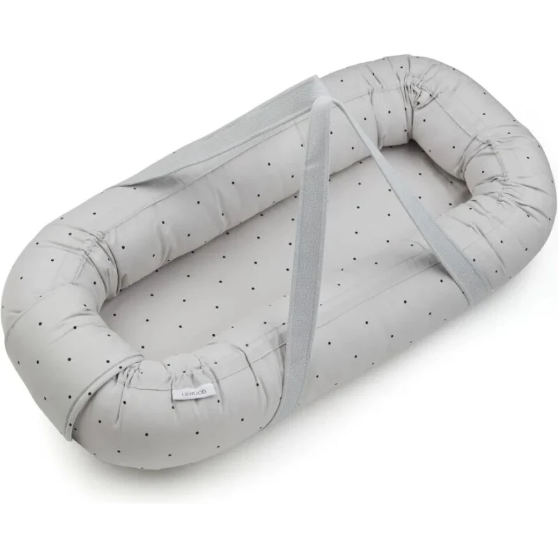 Gro Økologisk babynest Soft Dotted — grå
