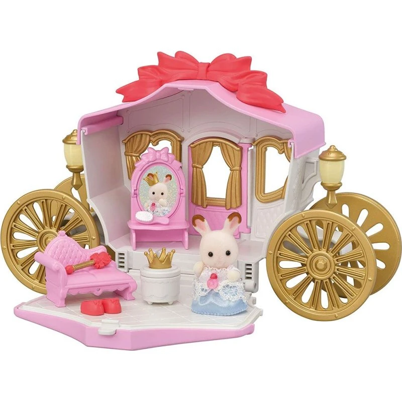 Sylvanian Families Prinsessekaret, lyserød med gyldne hjul