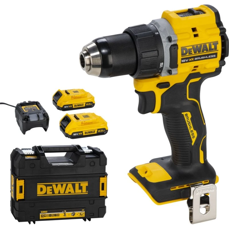 DeWalt DCD794D2T-QW 18V Børsteløs Akkuboremaskine med 2x2Ah Batteri