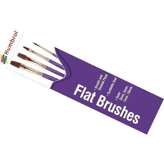 Humbrol Flat Penselsæt 4 Stk (Størrelse 3, 5, 7, 10)