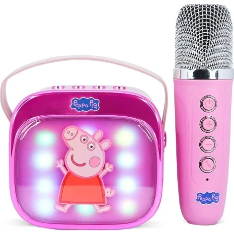 Peppa Pig Gurli Gris Karaokehøjttaler med Mikrofon, Trådløs, LED-lys, 5W, Op til 4 timer